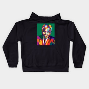 Nelson Mandela Pop art Portrait Illustration Kids Hoodie